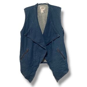 AMX Vintage 90’s Blue Denim Sleeveless High-Low Vest